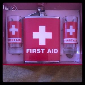 Wink Hip Flask & Shot Glass Set